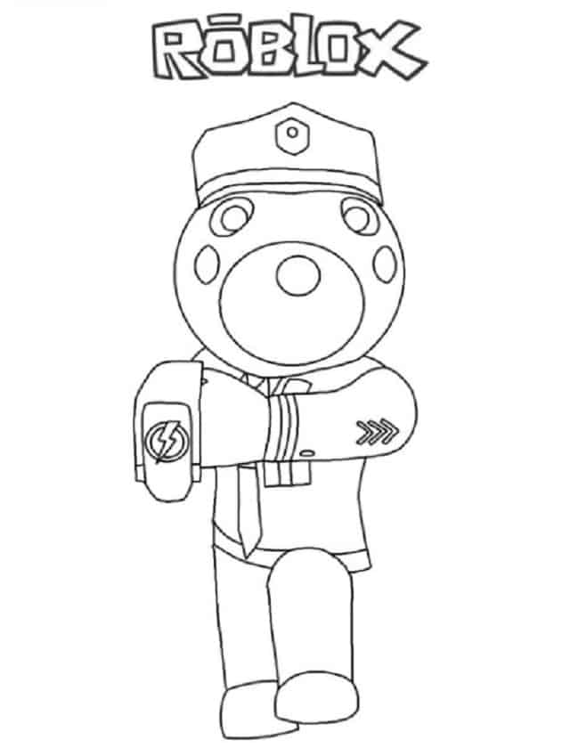Roblox Officer Doggy Piggy Coloring Page