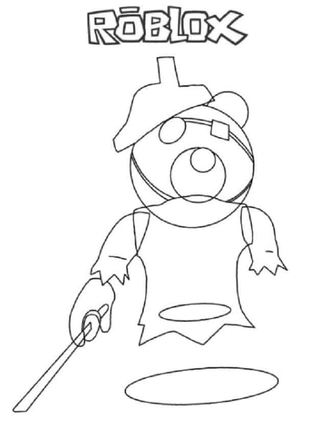 Roblox Piggy Ghost Coloring Page