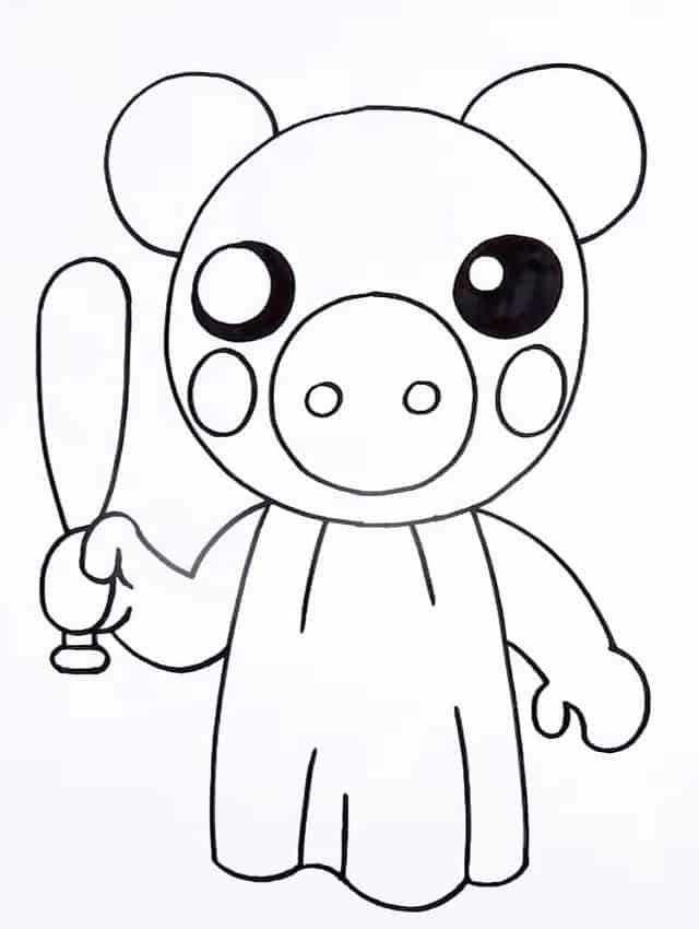 easy Roblox Piggy Coloring Pages Printable
